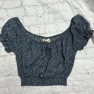 Buckle Willow & Root crop puff sleeve top size S NWOT